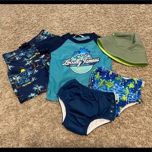 Summer Swim Bundle Boys/Unisex 2T/3T EUC *FREE HAT*